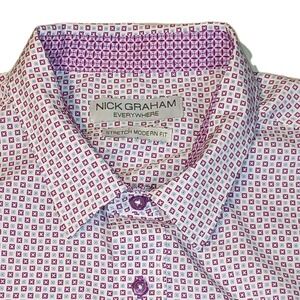 Nick Graham Everywhere Button Up Shirt Mens XXL Short Sleeve Stretch Modern Fit